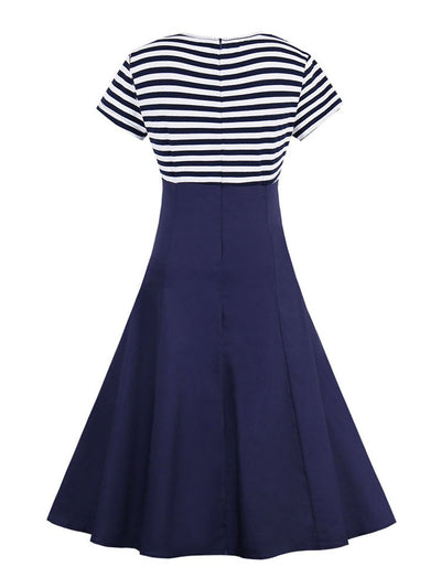 Vintage Plus Size 50-Talsklänning Blå
