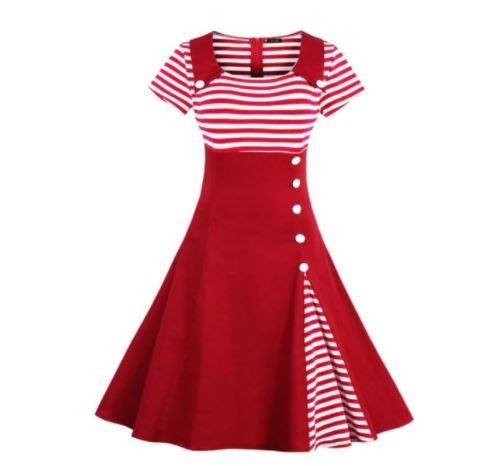 Vintage Plus Size 50-Tal Röd Klänning