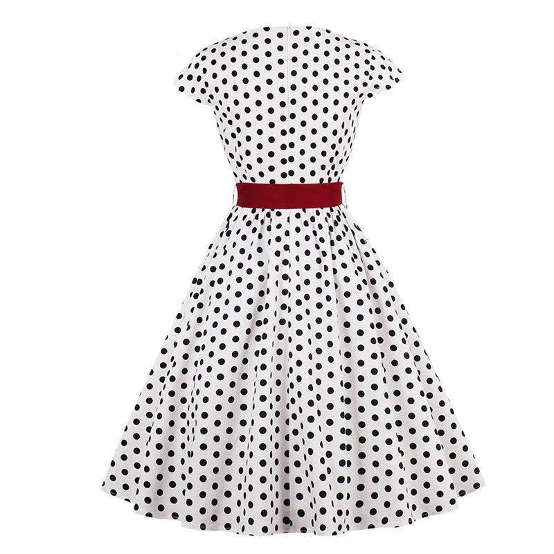 Vintage Plus Size Vit Bältesklänning