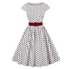 Vintage Plus Size Vit Bältesklänning