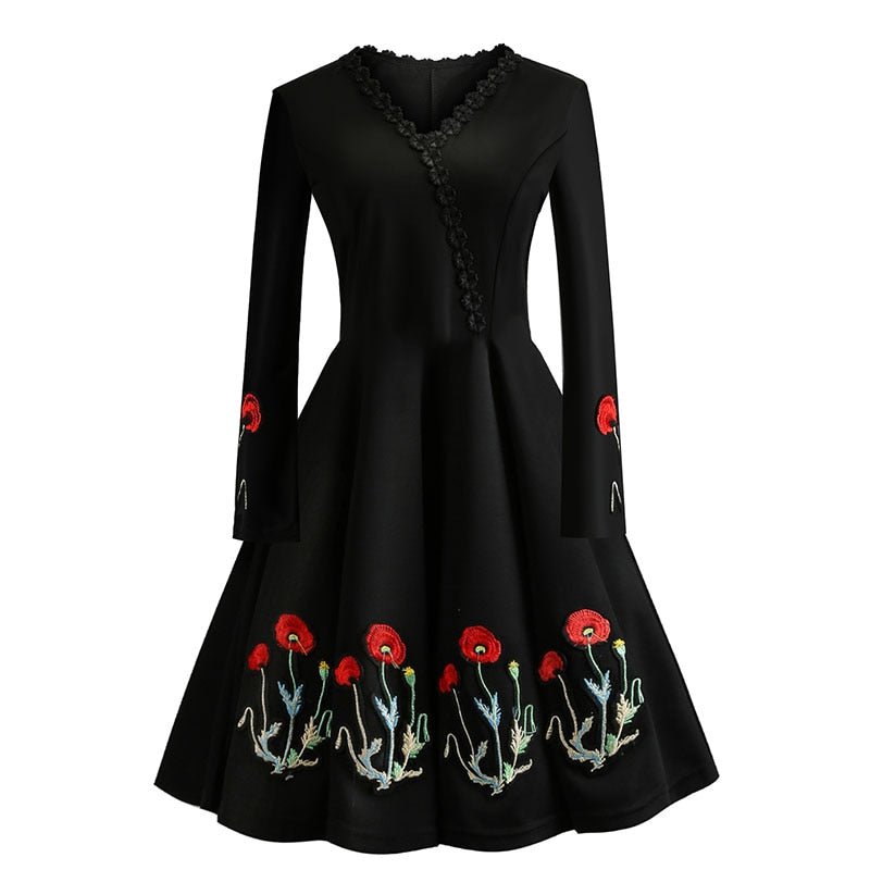 Vintage Plus Size Svart Klänning