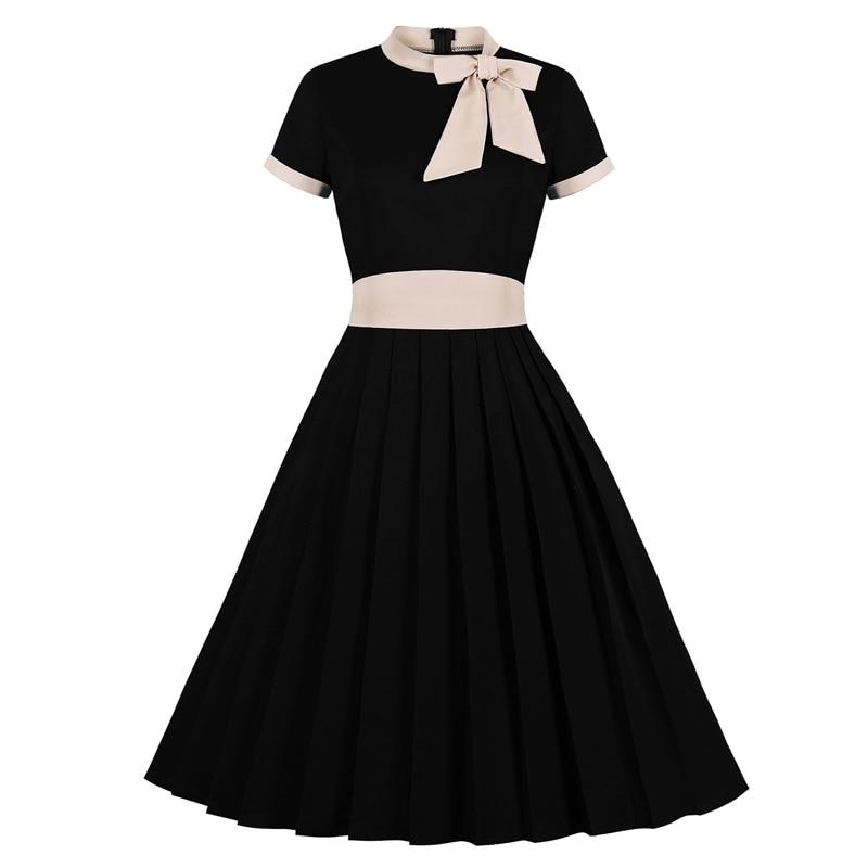Vintage Plus Size Chic Svart Klänning