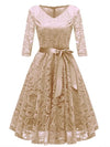 Vintage Plus Size Gul Spetsklänning