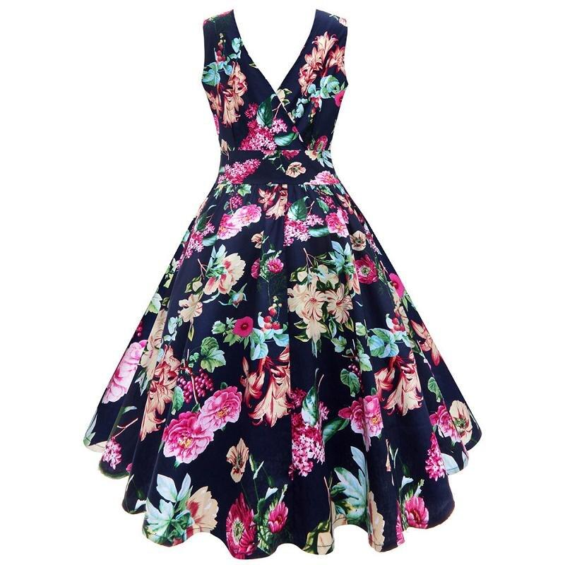 Vintage Plus Size Flower Dress
