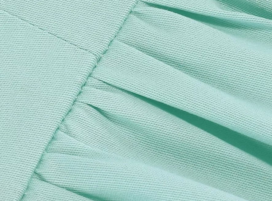 Vintage Plus Size Hög Midja Turkos Klänning