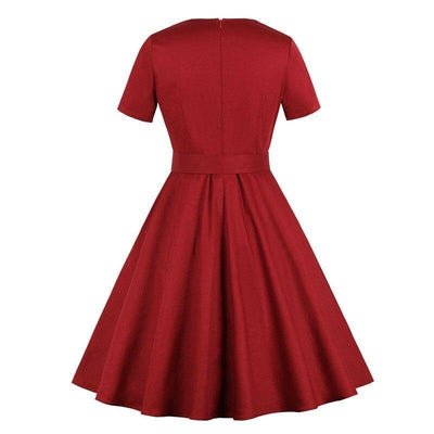 60-Tals Audrey Hepburn Burgundy Klänning