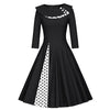 Vintage Plus Size Vintersvart Klänning