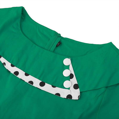 Vintage Plus Size Vintergrön Klänning