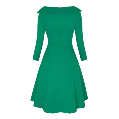 Vintage Plus Size Vintergrön Klänning