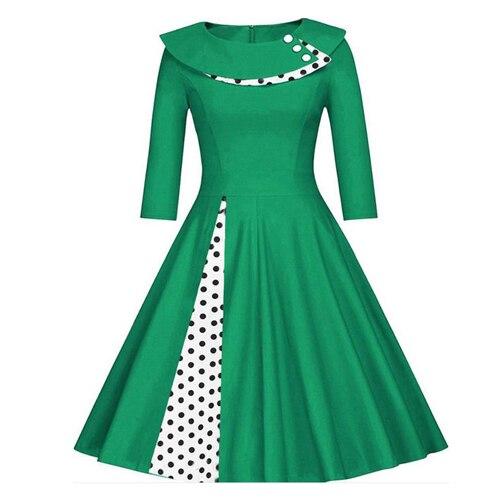 Vintage Plus Size Vintergrön Klänning