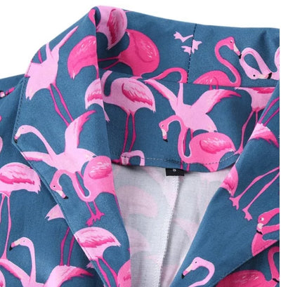 Vintage Plus Size Navy Birds Klänning