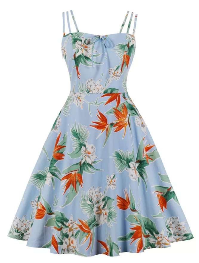 Vintage Klänning Plus Size Nature Daisies
