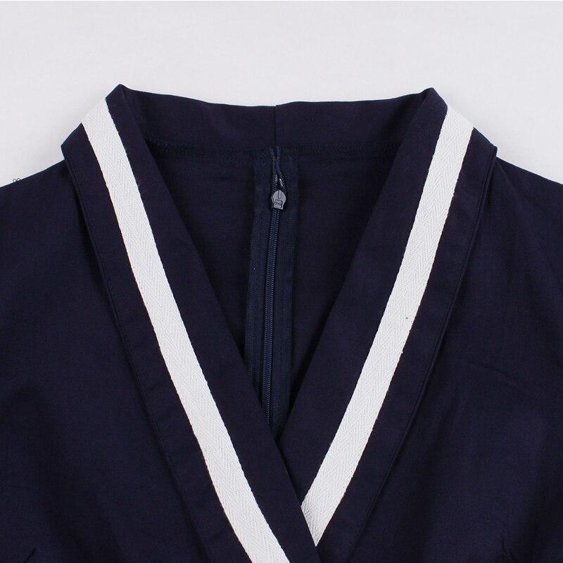 Plus Size 50-Tals Blå Klänning