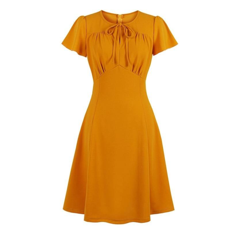 Orange Plus Size Vintage Klänning