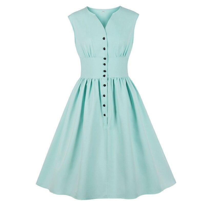 Vintage Klänning Plus Size Pastell Sky