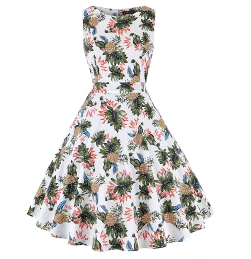 Vintage Plus Size Rockabilly Pineapple Klänning