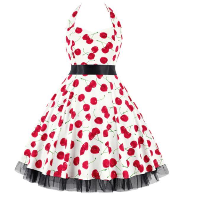 Vintage Plus Size Rockabilly Klänning Cherry