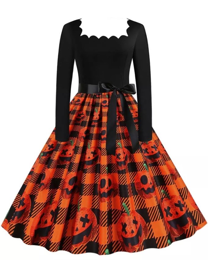 Vintage Plus Size Rockabilly Halloween Klänning