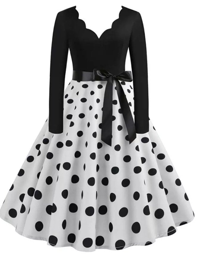 Vintage Plus Size Rockabilly Klänning Svart
