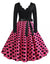 Vintage Plus Size Rockabilly Polka Dot Klänning Rosa