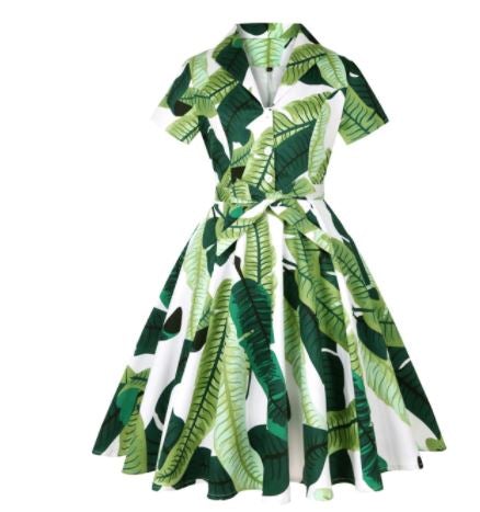 Vintage Plus Size Rockabilly Klänning Pastellgrön