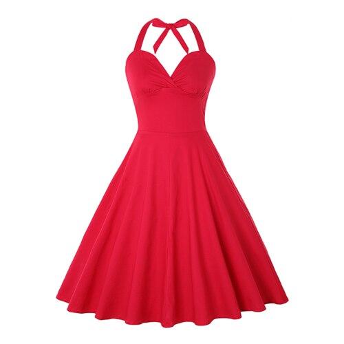 Vintage Plus Size Sexig Röd Klänning