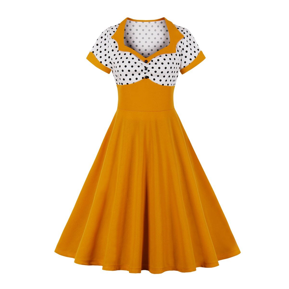 Vintage Plus Size Swing Dress Orange Vit