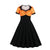 Vintage Plus Size Swing Dress Orange Svart