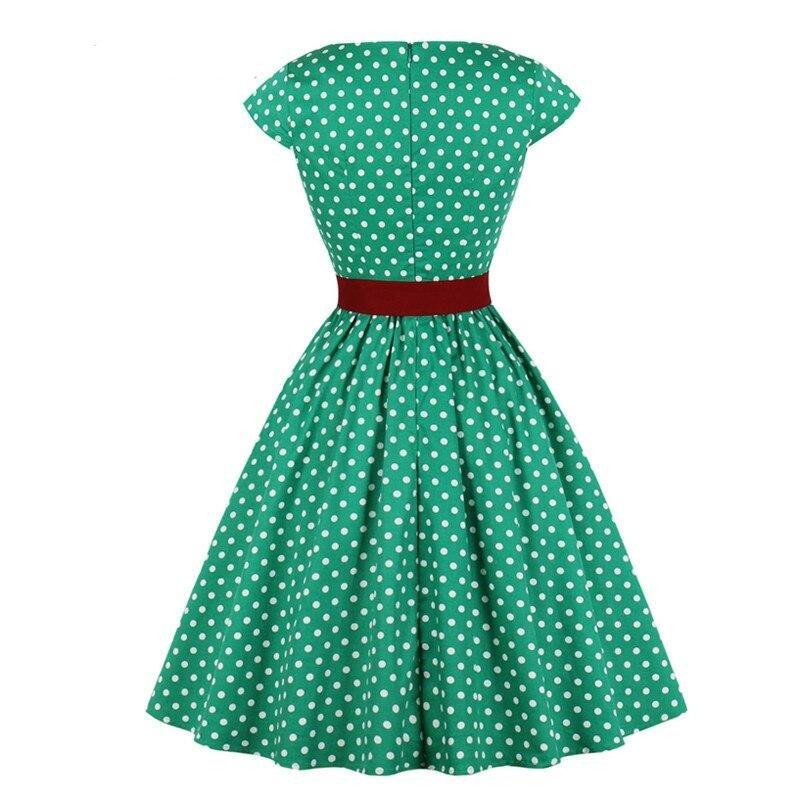Vintage Plus Size Grönt Bältesklänning
