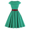 Vintage Plus Size Grönt Bältesklänning
