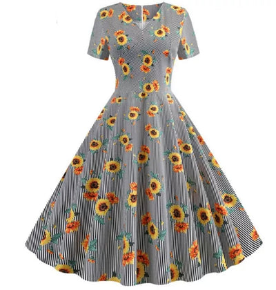 Vintage Grårandig Klänning
