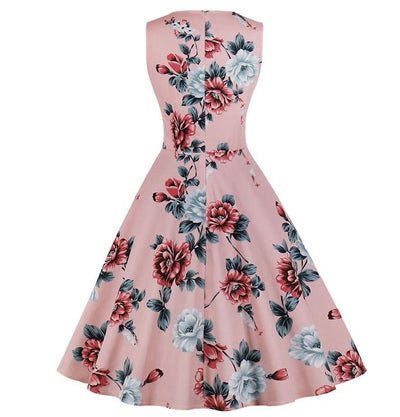 Vintage Hepburn Rosa Klänning