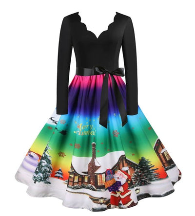 Vintage Winter Sky Christmas Dress