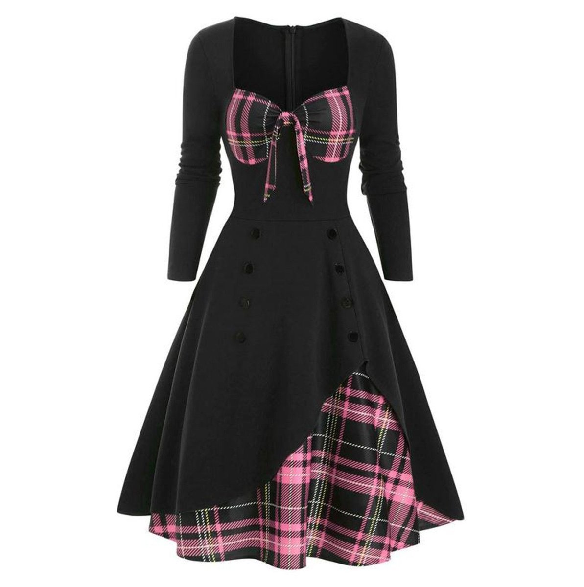 Vintage Vinterklänning Plus Size Rosa