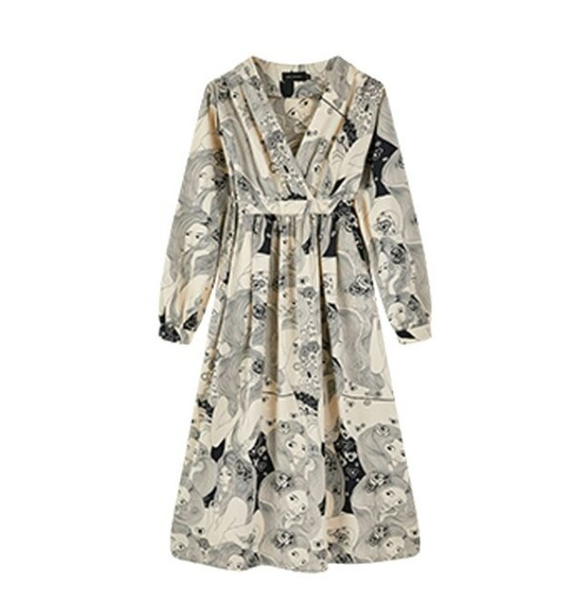 Vintage Grå Bröllopsgästklänning