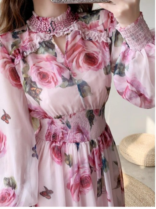 Vintage Rosa Bröllopsgästklänning