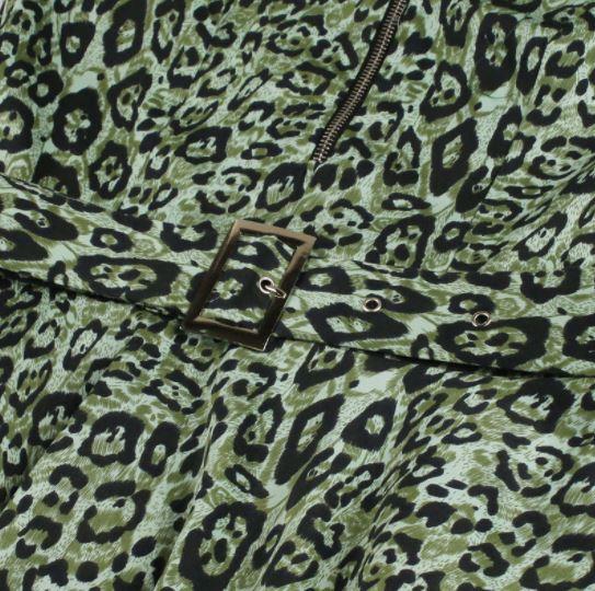 Vintage Grön Leopardklänning