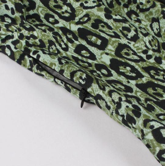 Vintage Grön Leopardklänning