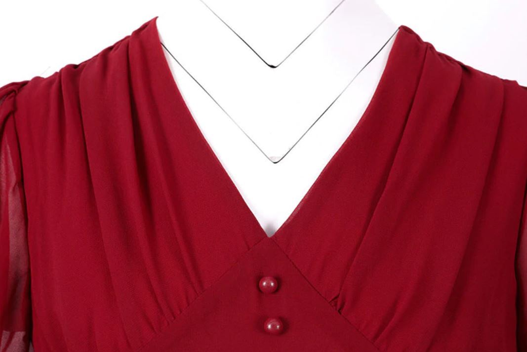 Vintage Långklänning 50-Tals Burgundy