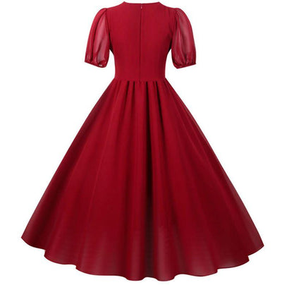 Vintage Långklänning 50-Tals Burgundy