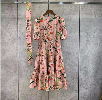Vintage Rosa Höstbröllopsklänning