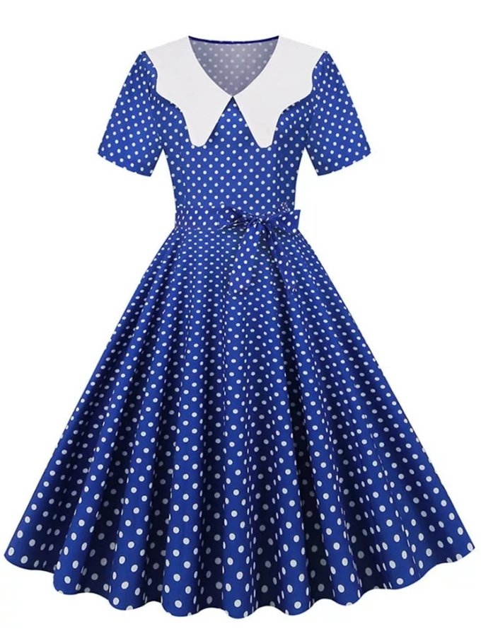 Vintage Marinblå Bröllopsklänning