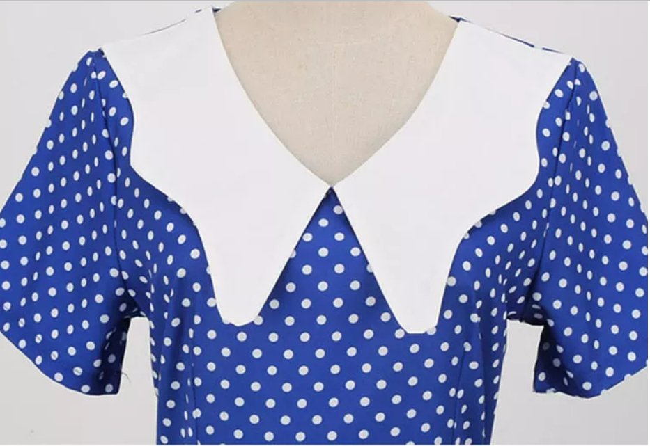 Vintage Marinblå Bröllopsklänning