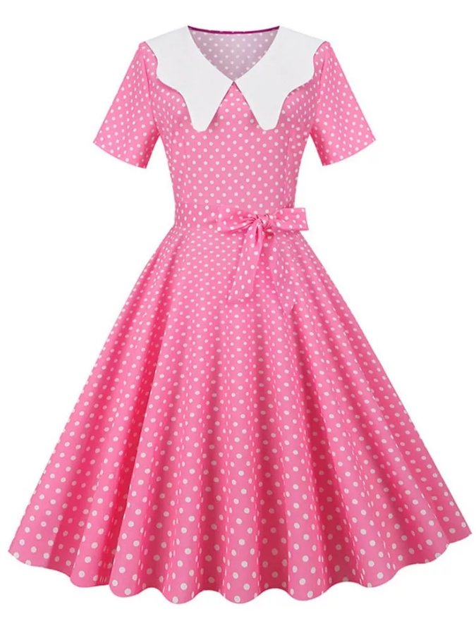 Vintage Rosa Bröllopsklänning