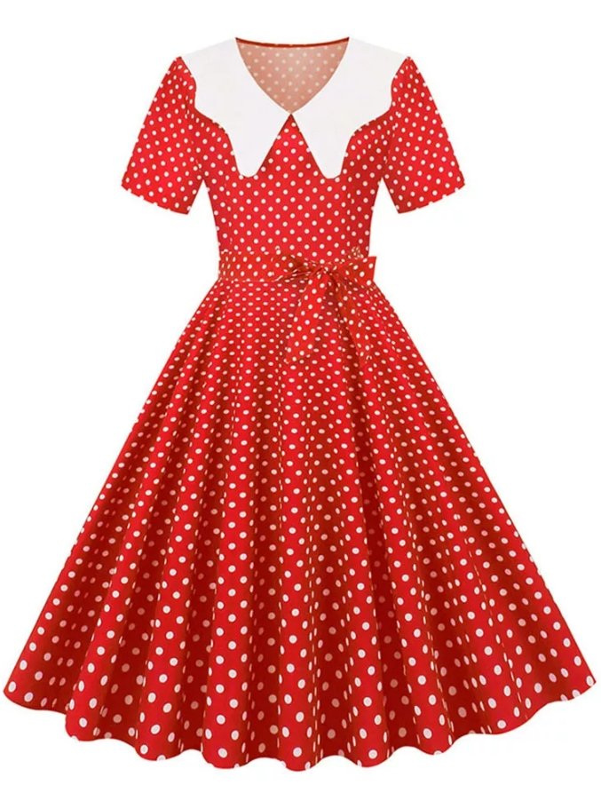 Vintage Röd Bröllopsklänning