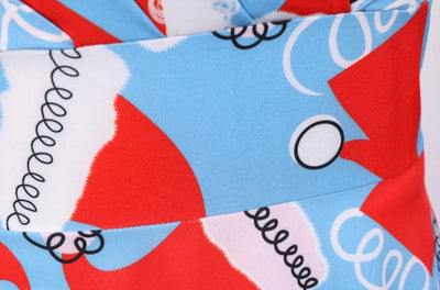 Vintage Christmas Plus Size Blå Klänning