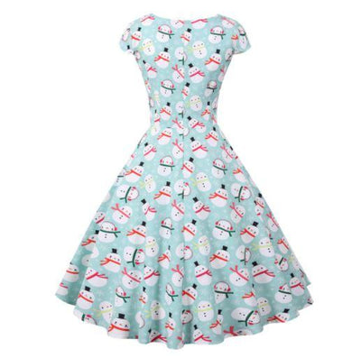 Vintage Julklänning Plus Size Sky