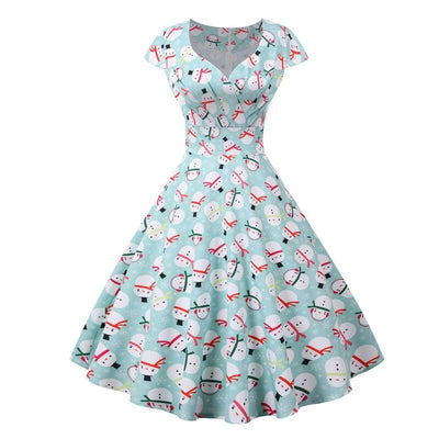 Vintage Julklänning Plus Size Sky