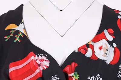 Plus Size Vintage Julklänning Svart