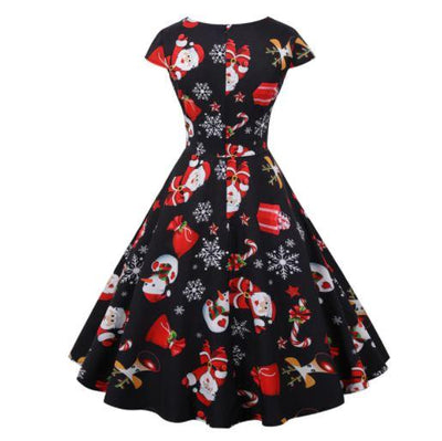 Plus Size Vintage Julklänning Svart